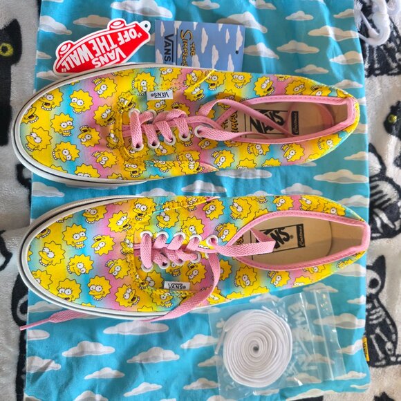Vans x The Simpsons Customs Lisa Authentics W9.5/M8 NWT UNIQUE - Picture 3 of 5